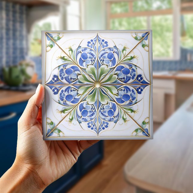 Classic Floral Tile Pat#13 Blue Green ID1078 (Creator Uploaded)