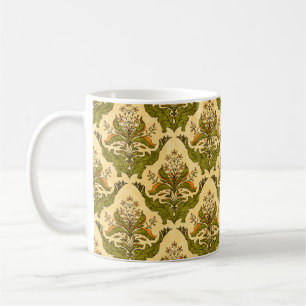Classic floral wallpaper of stylized plants, seaml coffee mug