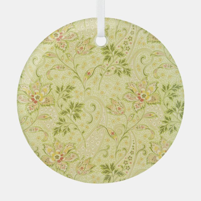 Classic Floral Wallpaper: Old Elegance Glass Ornament (Front)