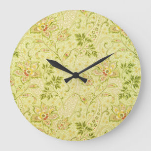 Classic Floral Wallpaper: Old Elegance Large Clock