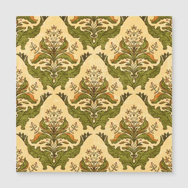 Classic floral wallpaper: stylized damask. (Front)
