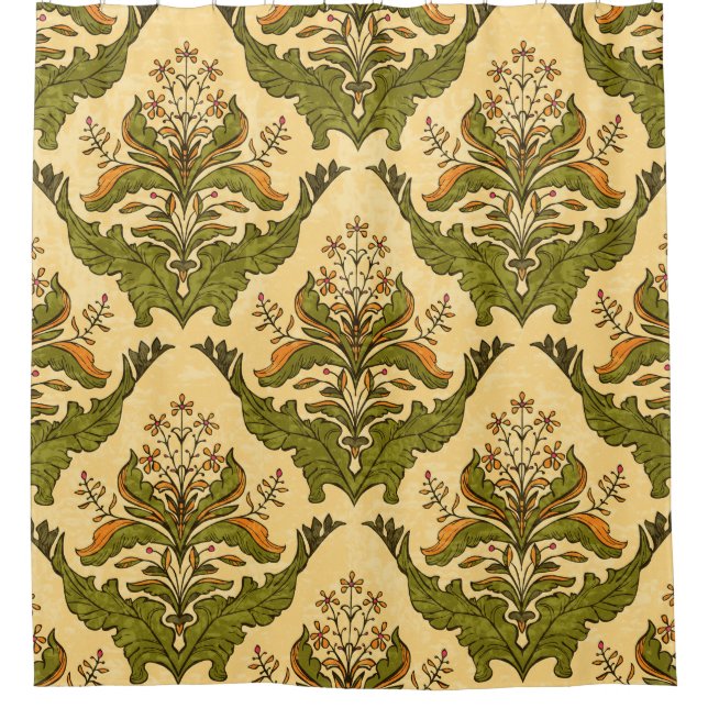 Classic floral wallpaper: stylized damask. (Front)