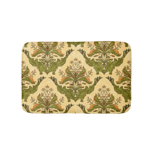 Classic floral wallpaper: stylized damask. bath mat