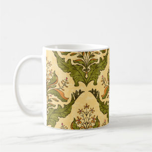 Classic floral wallpaper: stylized damask. coffee mug