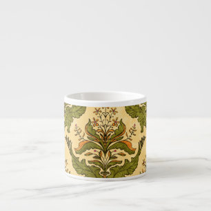 Classic floral wallpaper: stylized damask. espresso cup