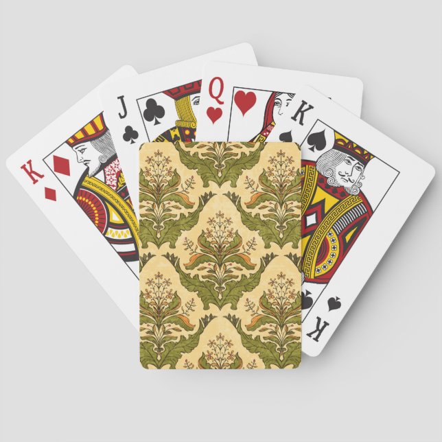Classic floral wallpaper: stylized damask. playing cards (Back)
