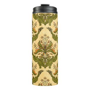 Classic floral wallpaper: stylized damask. thermal tumbler