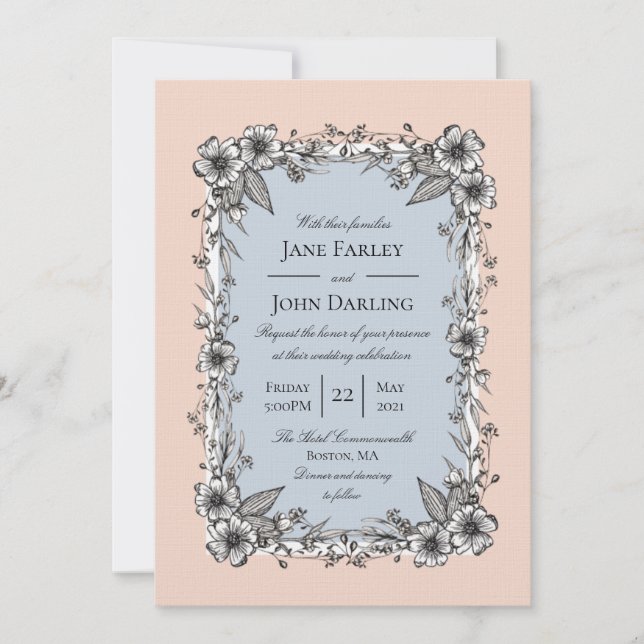 Classic Floral Wedding Invitation (Front)