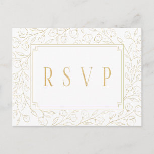Classic Floral Wedding Meal Choice RSVP Postcard