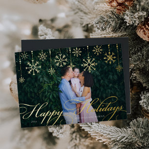 Classic Flourish   Happy Holidays Foil Holiday Card