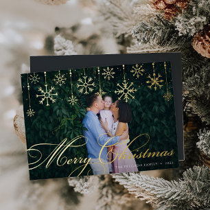 Classic Flourish Merry Christmas Foil Holiday Card