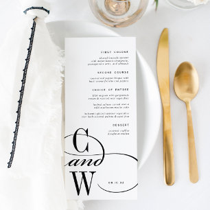 Classic Flourish Monogram Menu