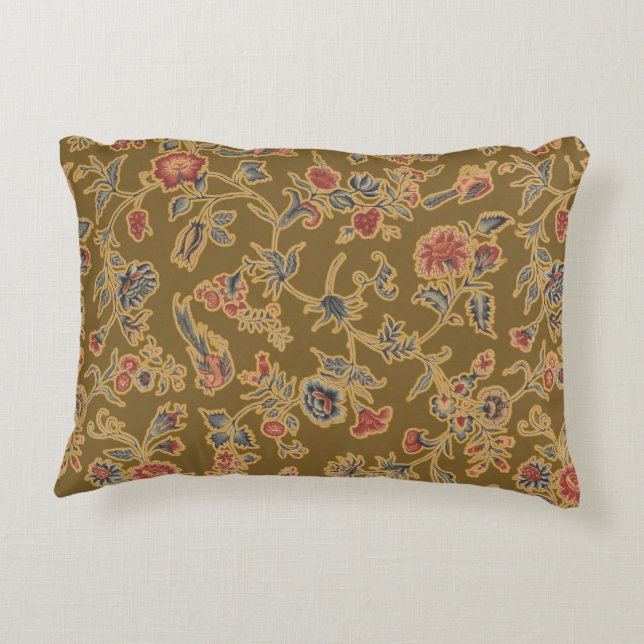 Classic Flower Chintz Pretty Soft Floral Design Accent Pillow (Back)