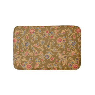 Classic Flower Chintz Pretty Soft Floral Design Bath Mat