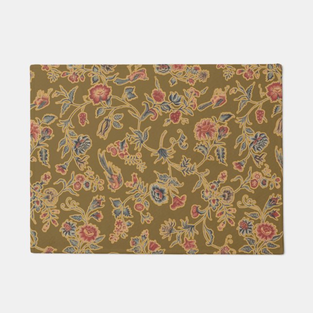 Classic Flower Chintz Pretty Soft Floral Design Doormat (Front)