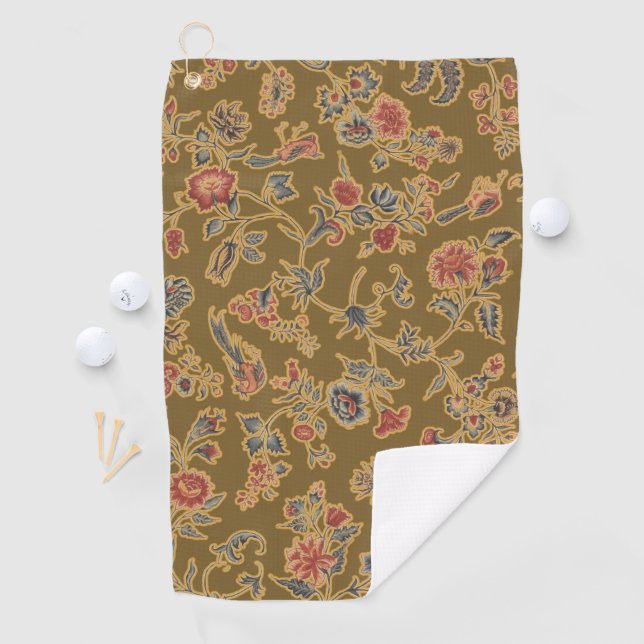 Classic Flower Chintz Pretty Soft Floral Design Golf Towel (InSitu)