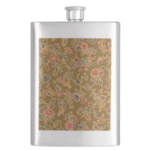 Classic Flower Chintz Pretty Soft Floral Design Hip Flask