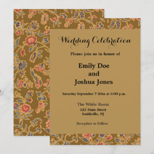 Classic Flower Chintz Pretty Soft Floral Design Invitation