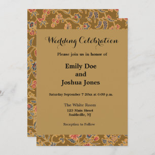 Classic Flower Chintz Pretty Soft Floral Design Invitation