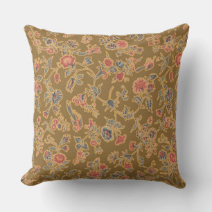 Classic Flower Chintz Pretty Soft Floral Design Outdoor Pillow