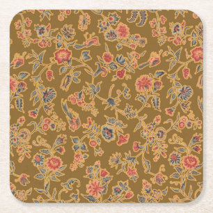 Classic Flower Chintz Pretty Soft Floral Design Square Paper Coaster