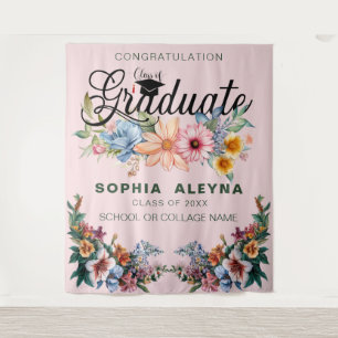 Classic Flower Garden Graduation Tapestry