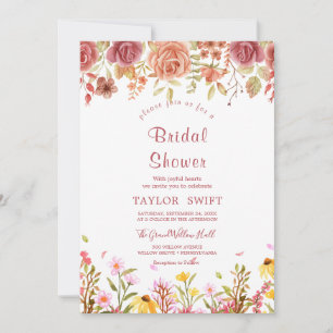 Classic Flowers Bridal Shower Invitation