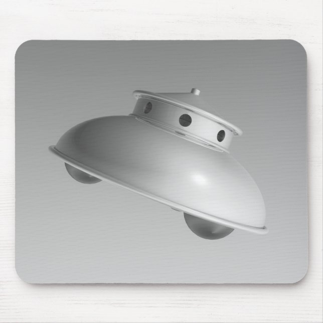 Classic Flying Saucer BW Mouse Pad (Front)