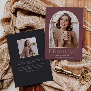 Classic Foil Arch Photo Graduation Announcement