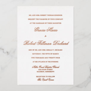 Classic Foil Wedding Invitation