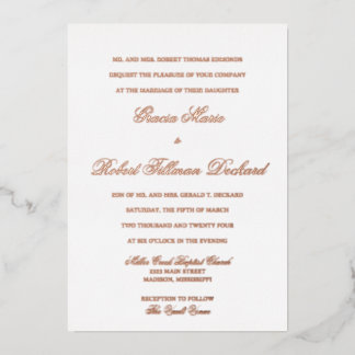 Classic Foil Wedding Invitation