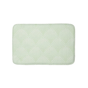 Classic foliage pattern in white and green bath mat