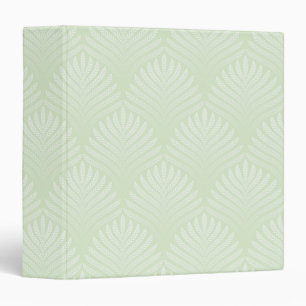 Classic foliage pattern in white and green binder