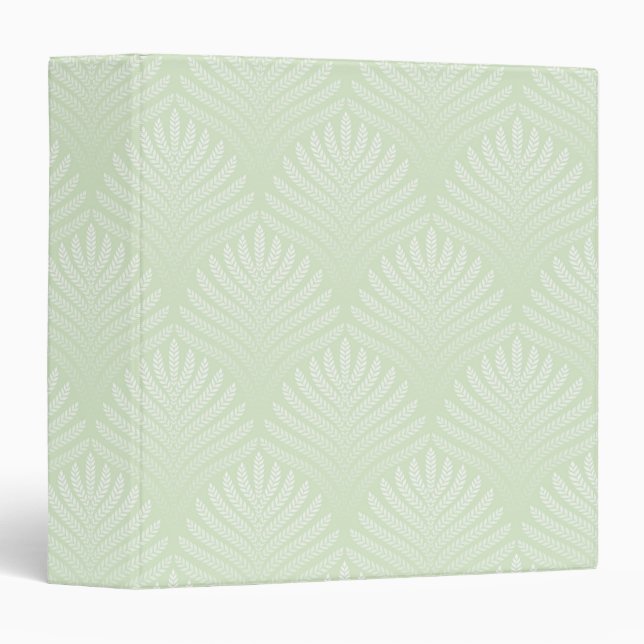 Classic foliage pattern in white and green binder (Front/Spine)