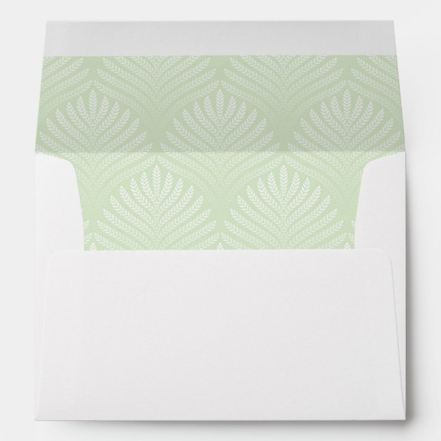 Classic foliage pattern in white and green envelope (Back (Bottom))