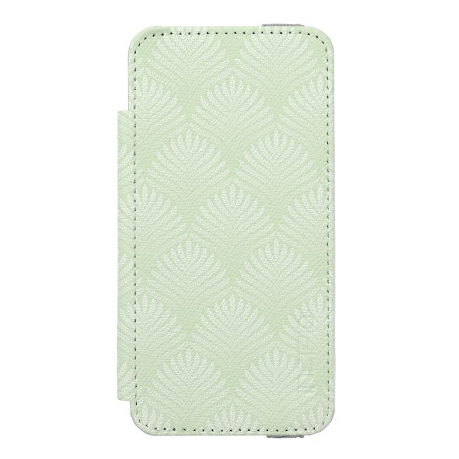 Classic foliage pattern in white and green incipio iPhone wallet case (Folio Front)