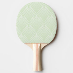 Classic foliage pattern in white and green ping pong paddle