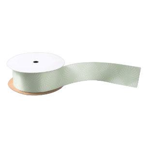 Classic foliage pattern in white and green satin ribbon