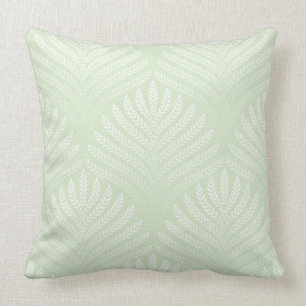 Classic foliage pattern in white and green throw pillow