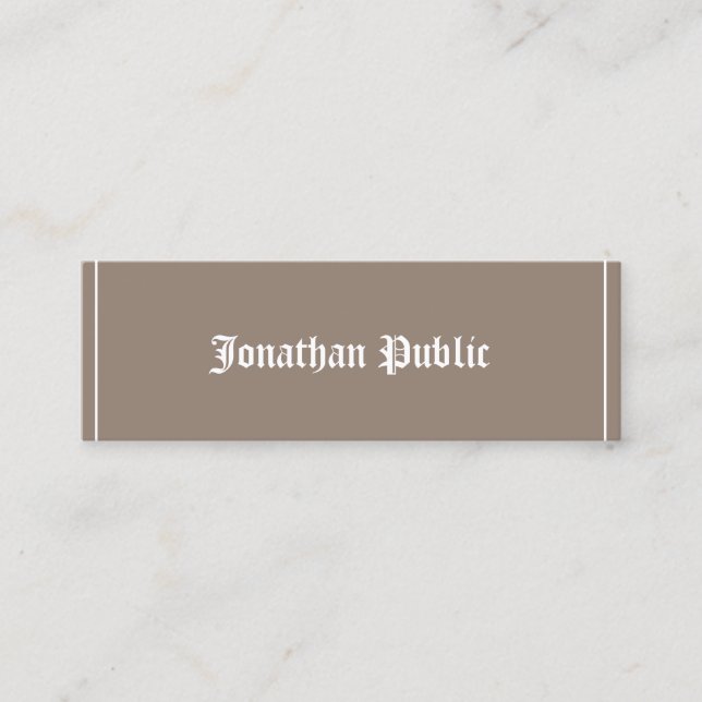 Classic Font Design Professional Elegant Plain Mini Business Card (Front)