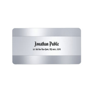 Classic Font Script Silver Template Top Address Label