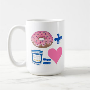 Classic Food Pairing Doughnut + Coffee = Love Hear Mug