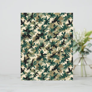 Classic Forest Green and Brown Camouflage Paper