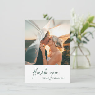 Classic Forest Green Forest Elegant Wedding Thank You Card