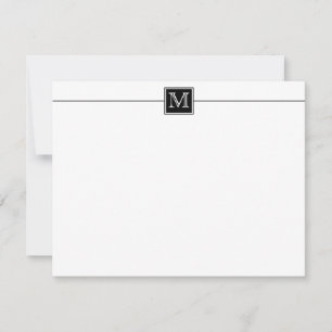 Classic Formal Black & White Monogram Typography Card