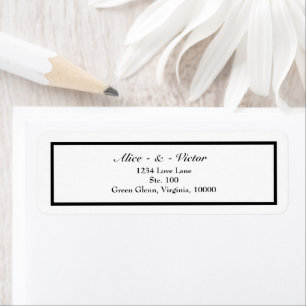 Classic Formal Black White Wedding Return Address