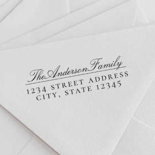 Classic Formal Custom Family Name Return Address Rubber Stamp
