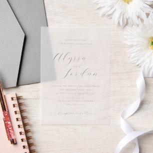 Classic Formal Elegant Wedding Vellum Invitations