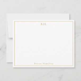 Classic Formal Faux Gold Monogram Name Minimalist Card