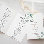 Classic Formal Green Leaves Folded Wedding  Program<br><div class="desc">This classic formal green leaves folded wedding program is perfect for a rustic wedding. The design features watercolor hand-drawn green leaves,  inspiring natural beauty.

Include a quote or short message,  order of service,  wedding party and thank you message.</div>